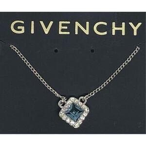 Givenchy Stunning Crystal Necklace Silver Plate CZ Chic Designer Fashion Style
